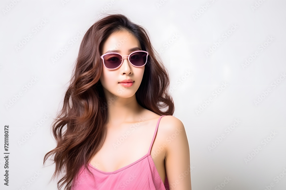 portrait of an asian woman with sunglasses portrait of an asian woman with sunglasses