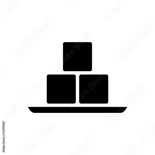 sugar cube icon symbol vector template