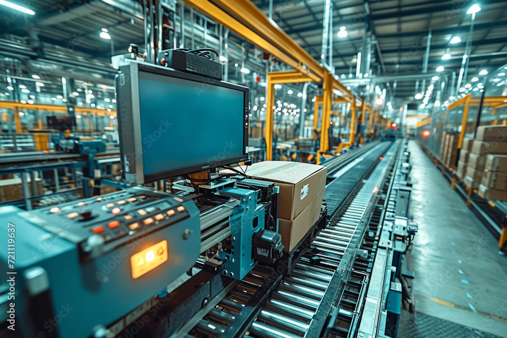 Futuristic Symphony of Automation: Robots on the Assembly Line in High-Tech Facility. Futuristic Symphony of Automation: Robots on the Assembly Line in High-Tech Facility.