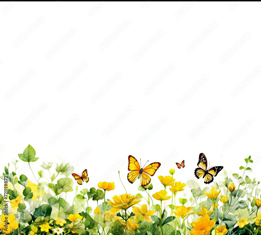 Graceful Butterfly Perched on a Vibrant Flower with Copy Space