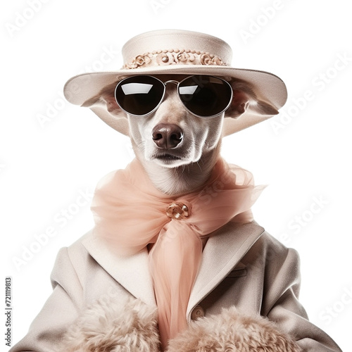 Fashion dog portrait isolated on transparent background © MiraCle72