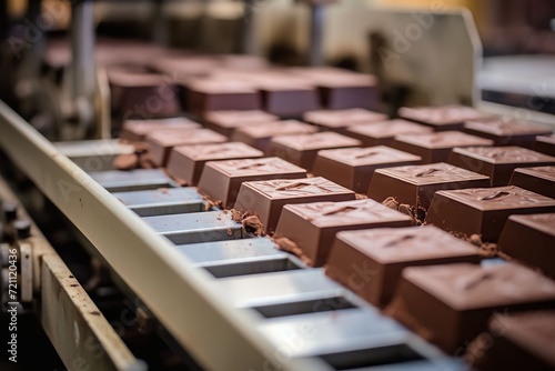 Production chocolate in factory