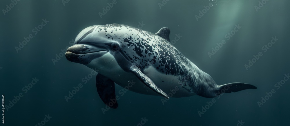Captivating Close-up of the Enigmatic Risso's Dolphin (Grampus griseus): Risso's Dolphin (Grampus griseus) Captivates with its Unique Appearance