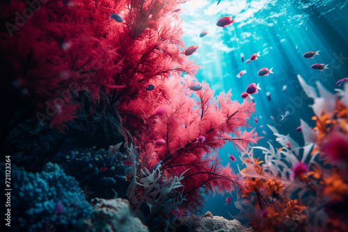Colorful coral reef in the ocean. Underwater world.