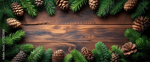 Christmas Wooden Background Fir Branches, Wallpaper Pictures, Background Hd