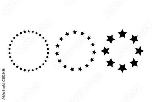 Three star circles set