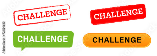 challenge button speech bubble and stamp label sticker competition opportunity