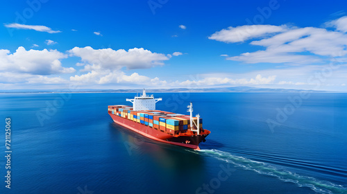 cargo ship on blue ocean
