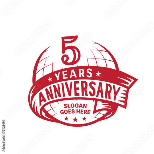 5 years anniversary design template. 5th logo. Vector and illustration.