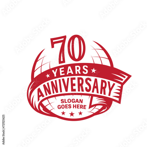 70 years anniversary design template. 70th logo. Vector and illustration.