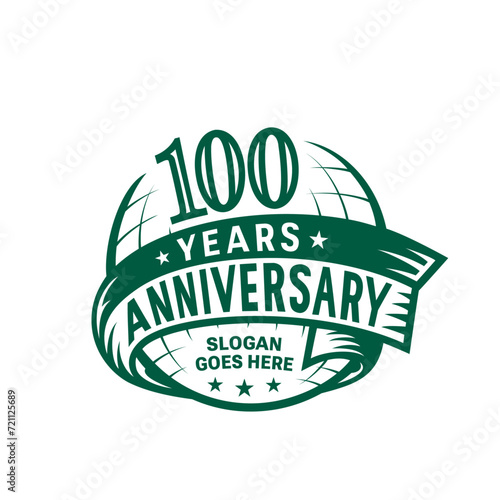 100 years anniversary design template. 100th logo. Vector and illustration.