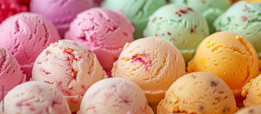 Deliciously Tempting Close-up of Ice Cream Balls Deliciously Tempting Close-up of Ice Cream Balls