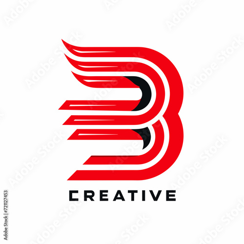 B Representation  Fashionable Letter Design in Vector Format - Monochrome Branding Element