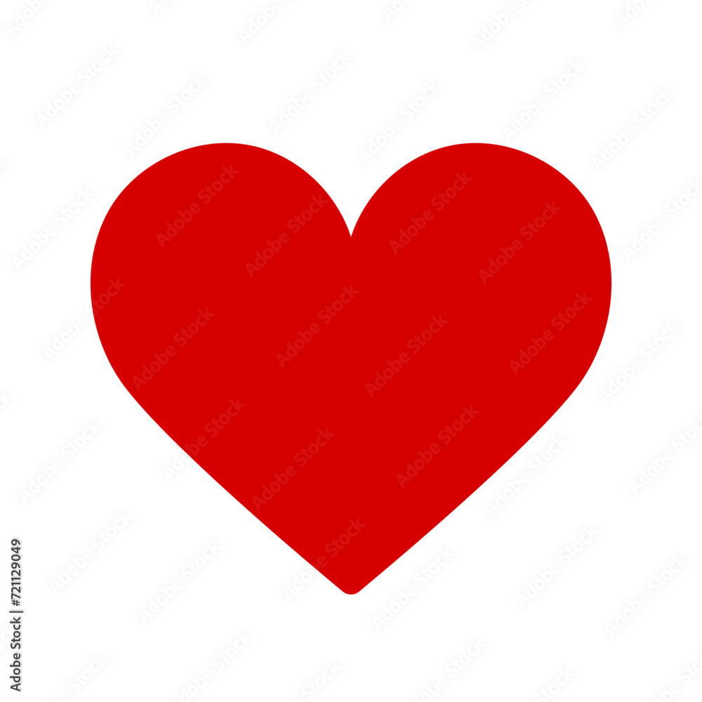 Red heart icon. Design element for Valentine's Day, Cardiology, Donation. Heart, love, romance vector icon for apps and websites. Vector illustration flat style
