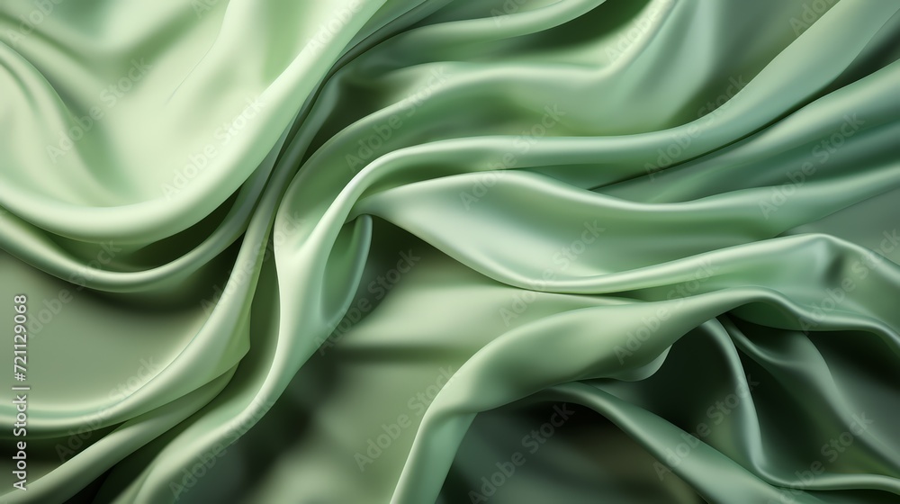Fototapeta premium green silk satin fabric abstract background