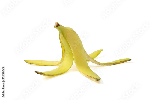 Banana skin on isolated white background