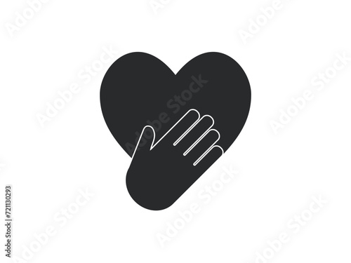 Honesty, heart, hand icon. Vector illustration.