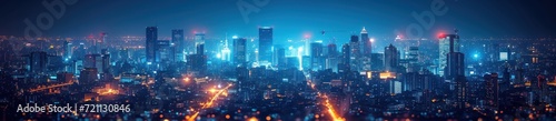 city a blue grid background with stars   in the style of animated film pioneer