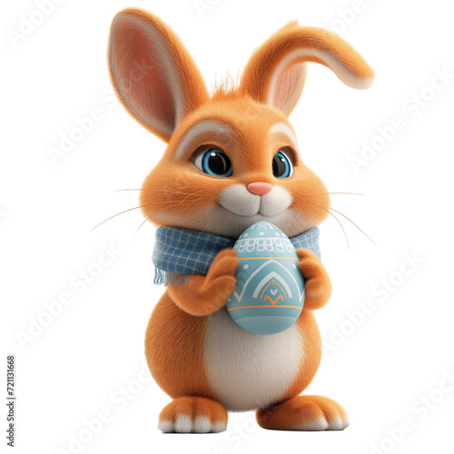 Isolated 3d cartoon funny rabbit a white background. stuffed friendly cute Easter bunny. A parody, a caricature. 3d cartoon colorful character.
