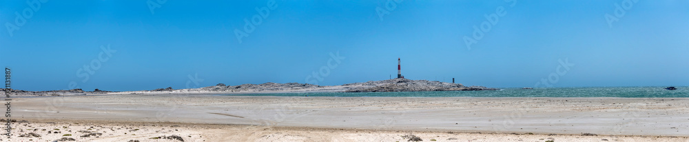 lighthouse and Atlantic shore, Diaz point,  Namibia
