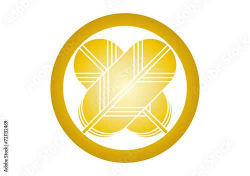 丸に違い鷹の羽ゴールド