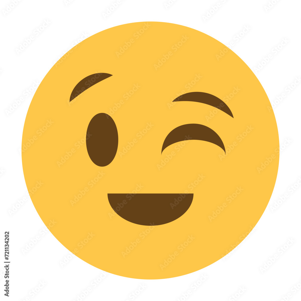 Fototapeta premium Winking face emoji icon
