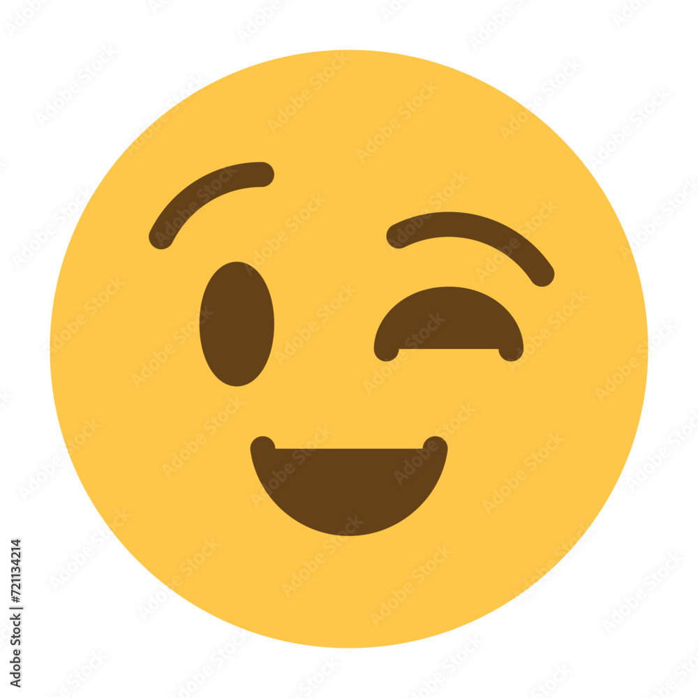 Fototapeta premium Winking face emoji icon