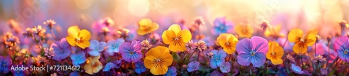 wreath with yellow and purple flowers, in the style of realistic landscapes with soft, tonal colors, light violet and light orange photo