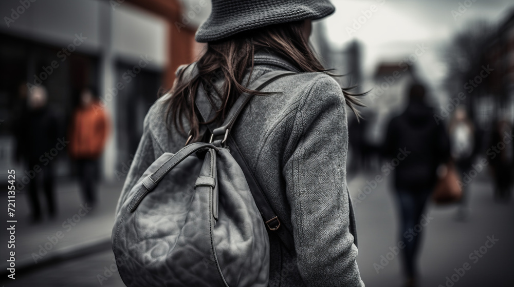 Obraz premium Captivating Street Style: Urban Fashion and Beauty Trends in City Life, generative AI