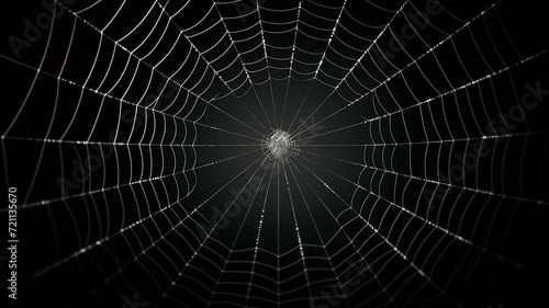 White Spider Web on an all-black