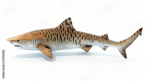 3D rendered illustration of a tiger shark isolated on white background