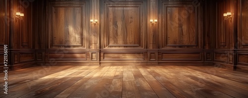antique hardwood background with wooden panels in interior
