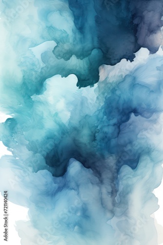 watercolor blue sky with clouds background