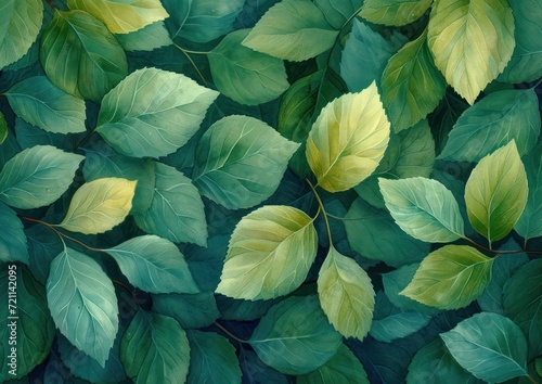 leafbased  flat compositions  highly detailed foliage