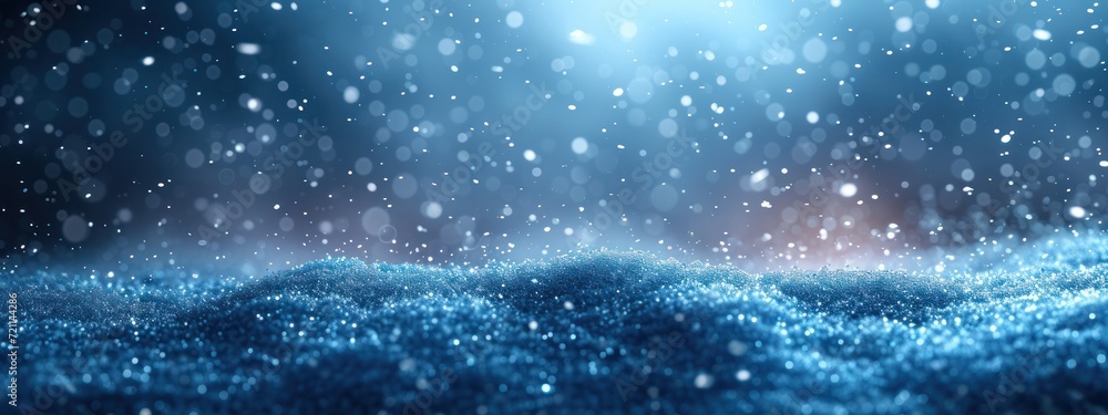 snowfall on the ground with light falling on it, in the style of light white and light indigo, soft gradient