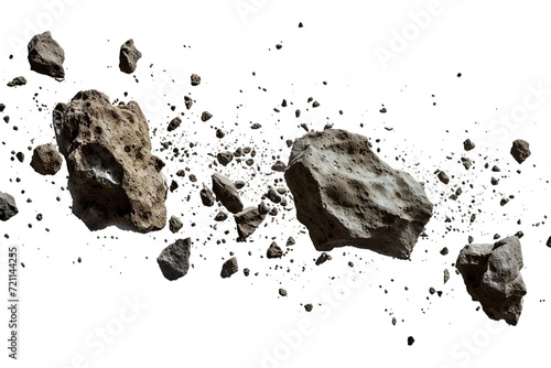 Asteroid Belt, transparent background, isolated image, generative AI