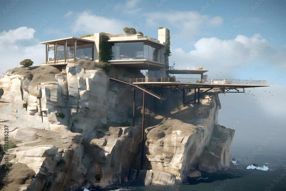 Cliffside House Building with Panoramic Cliff Views Cliffside House Building with Panoramic Cliff Views