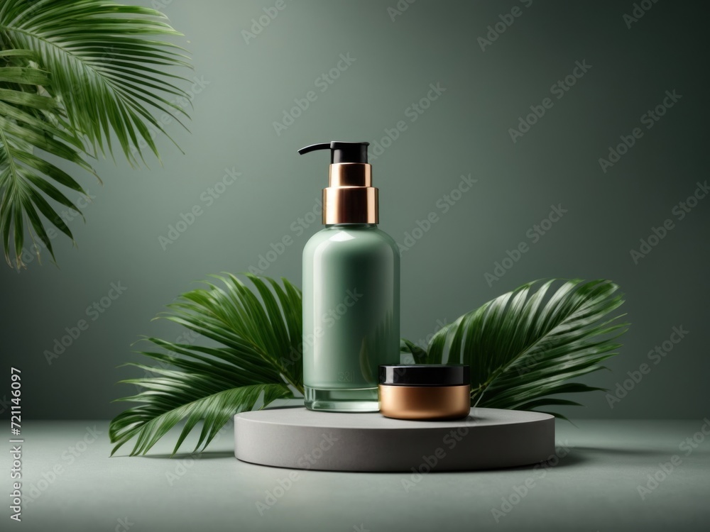 Minimal cosmetic background for product presentation. Generative AI Minimal cosmetic background for product presentation. Generative AI