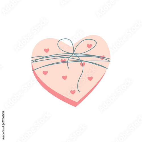Gift box heart, Minimalistic design, Valentine's concept