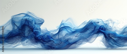  blue and white abstract wave or smoke, transparent layers, precision lines and shapes