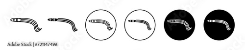 eel icon sign set in outline style graphics design