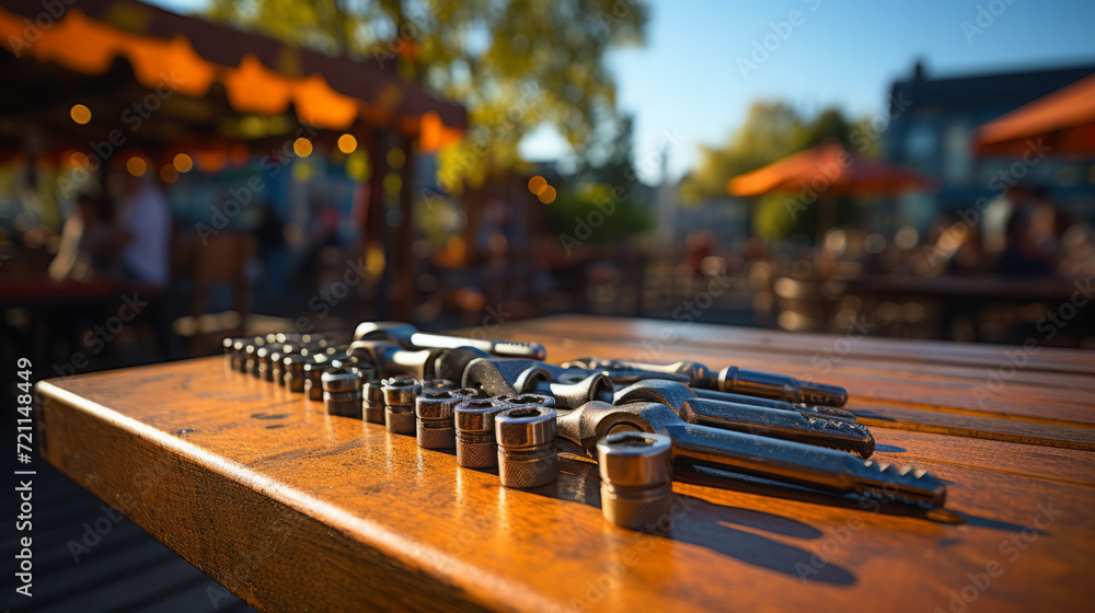 Obraz premium Harmonious Melodies and Culinary Delights: Celebrating the Fusion of People, Music, and Food!, generative AI