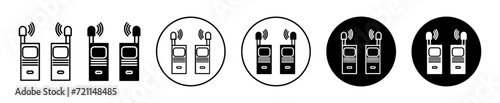 Two way radio simple icon collection set on white background color