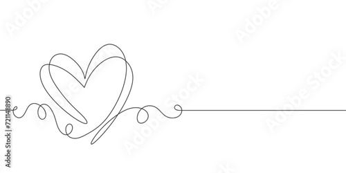 Fotografía Teo heart line art style vector illustration