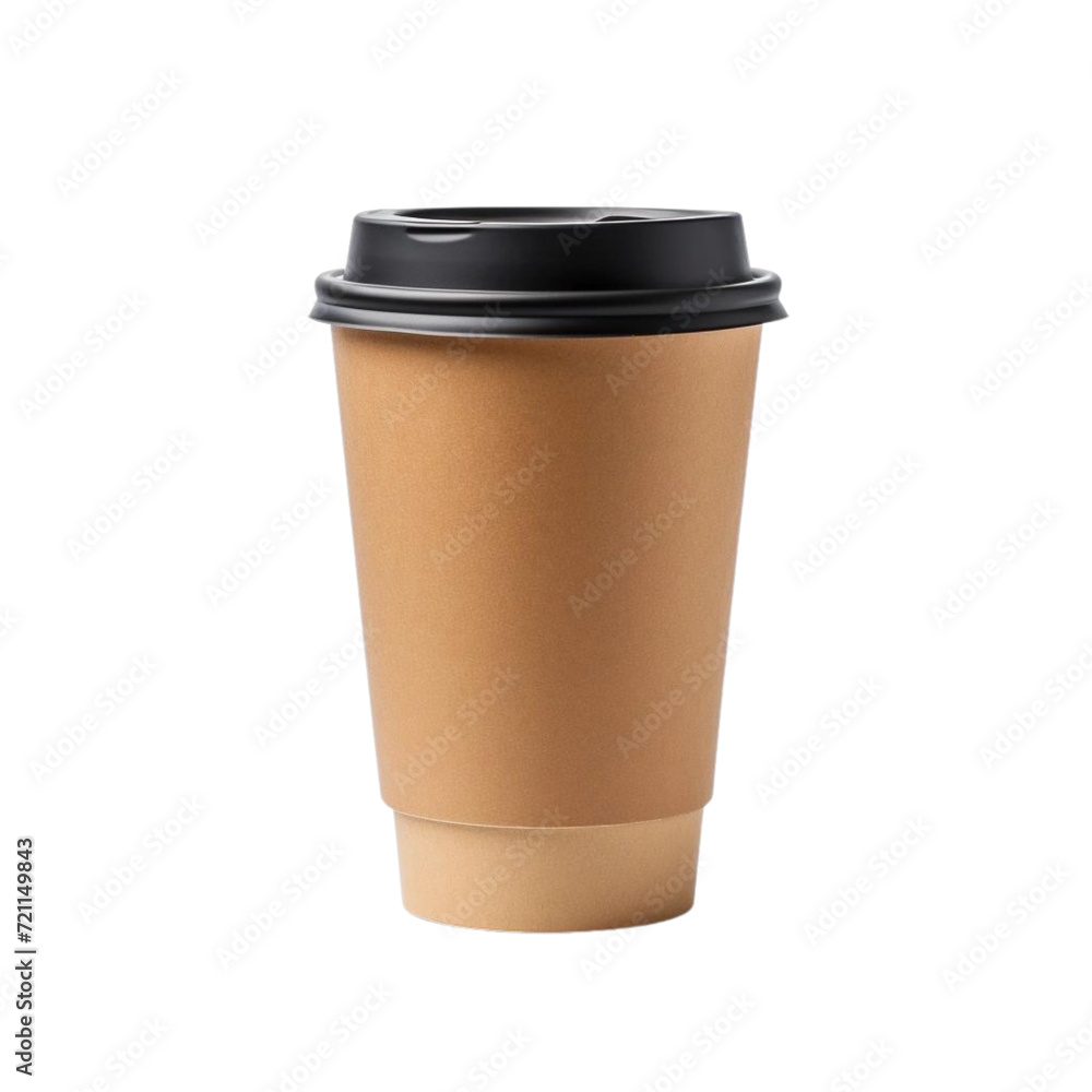 Takeaway paper coffee cup, top view with on white background. Takeaway paper coffee cup, top view with on white background.
