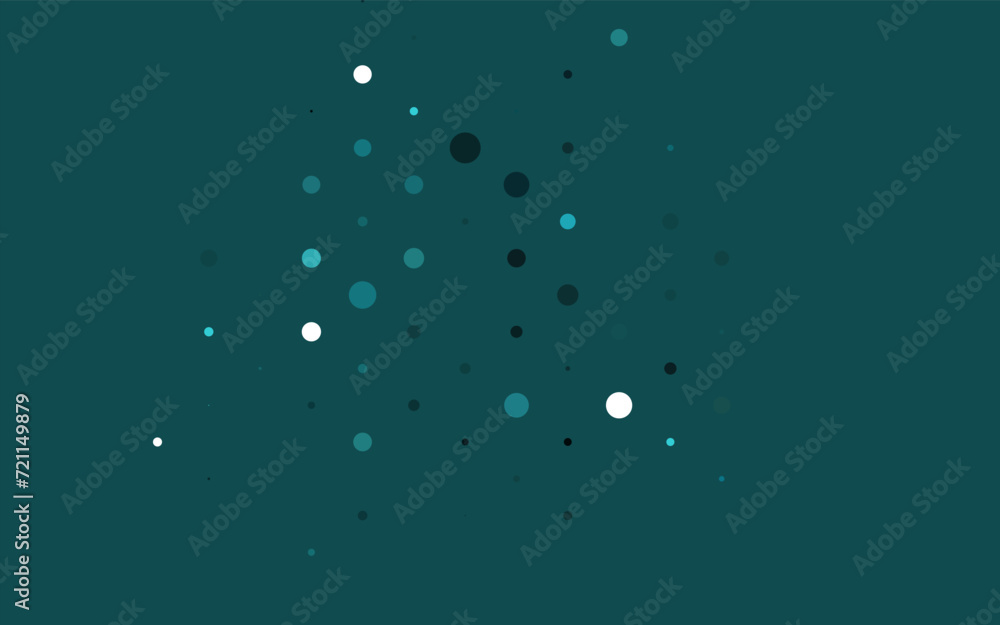 Light BLUE vector pattern with spheres. Glitter abstract illustration with blurred drops of rain. Pattern for ads, leaflets.