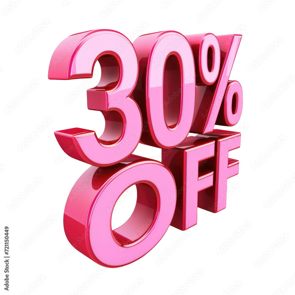 3D rendering object 30% discount offer transparent background 3D rendering object 30% discount offer transparent background