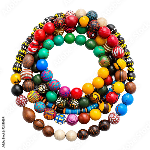 DIY bead necklaces, transparent background, isolated image, generative AI