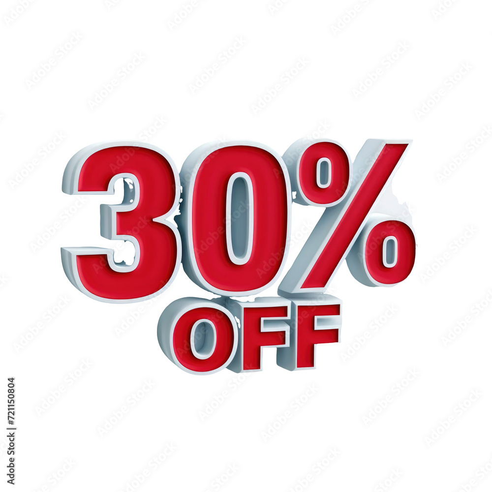 3D rendering object 30% discount offer transparent background 3D rendering object 30% discount offer transparent background