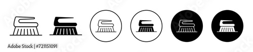 Washing brush vector icon set collection. Washing brush Outline flat Icon.